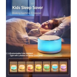 FamiSym White Noise Sound Machine Baby for Sleeping with Night Light - 34 Soothing Sounds, Rechargeable White Noise Machine for Kids Adults Sleep, Portable Lullaby Machine Baby Soother