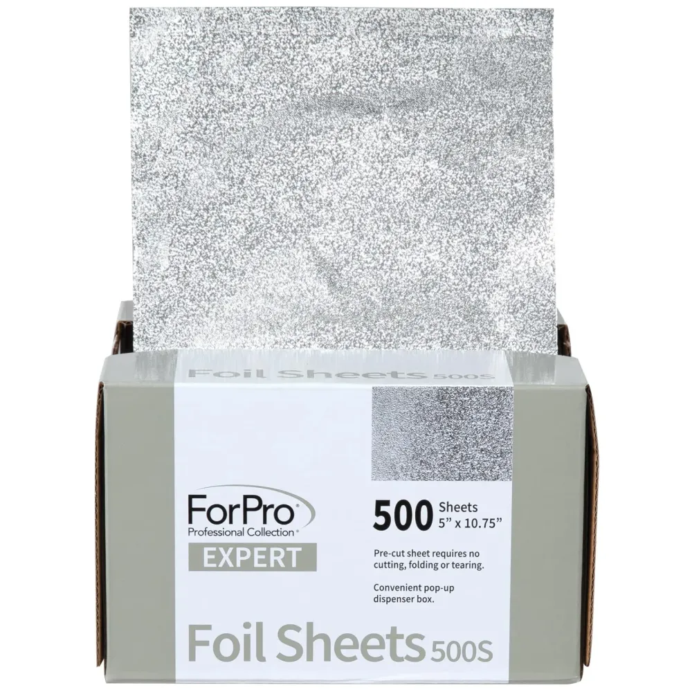 ForPro Professional Collection Expert Embossed Foil Sheets 500S, Aluminum Foil, Pop-Up Foil Dispenser, Hair Foils for Color Application and Highlighting Services, Food Safe, 5W x 10.75L, 500-Count ForPro Professional Collection Expert Embossed Foil Sheets 500S, Aluminum Foil, Pop-Up Foil Dispenser, Hair Foils for Color Application and Highlighting Services, Food Safe, 5W x 10.75L, 500-Count