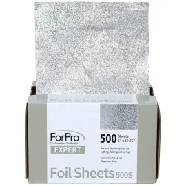 ForPro Professional Collection Expert Embossed Foil Sheets 500S, Aluminum Foil, Pop-Up Foil Dispenser, Hair Foils for Color Application and Highlighting Services, Food Safe, 5W x 10.75L, 500-Count