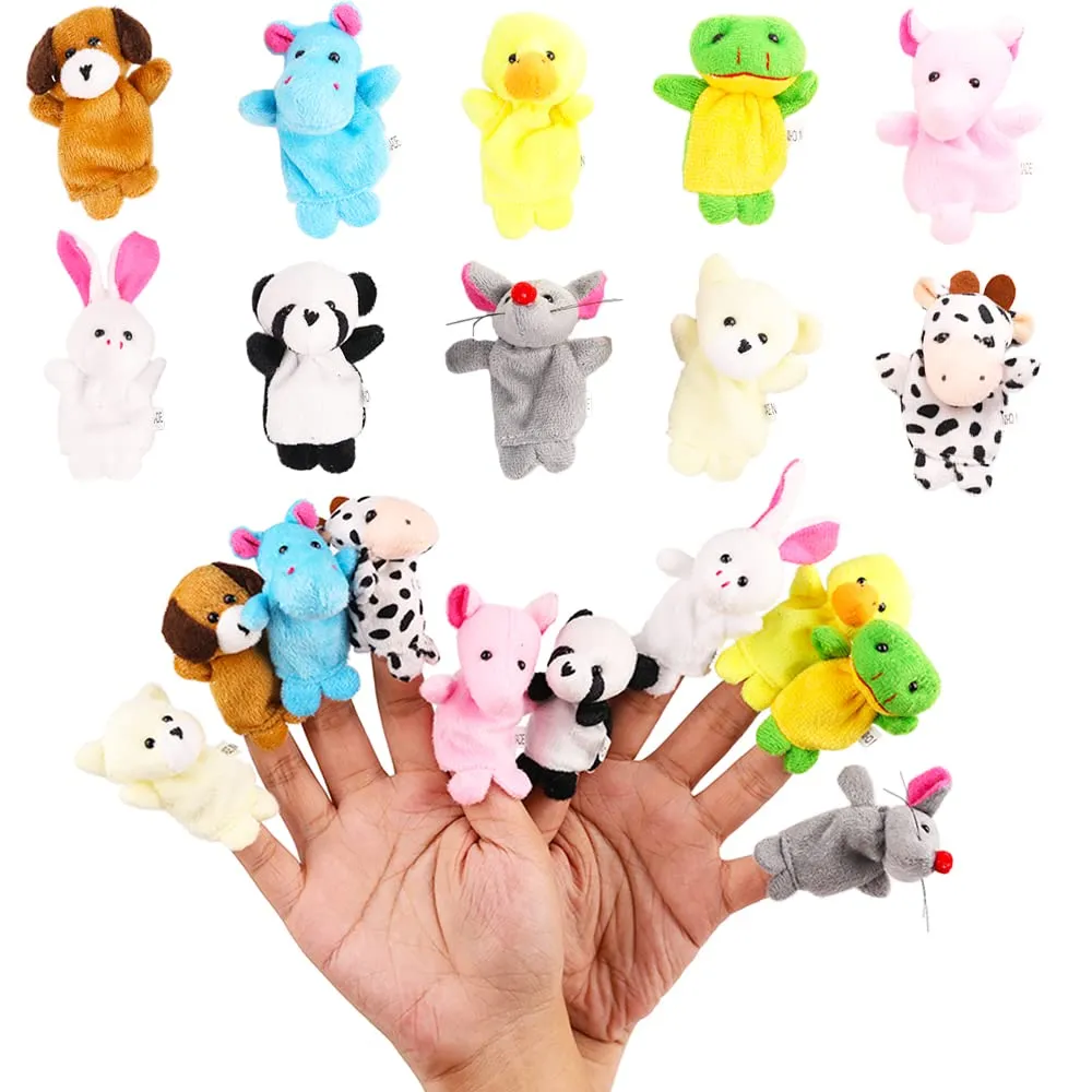 10Pcs Finger Puppets Set - Soft Plush Animals Finger Puppet Toys for Kids, Mini Plush Figures Toy Assortment for Boys & Girls, Party Favors for Shows, Playtime, Schools 10Pcs Finger Puppets Set - Soft Plush Animals Finger Puppet Toys for Kids, Mini Plush Figures Toy Assortment for Boys & Girls, Party Favors for Shows, Playtime, Schools