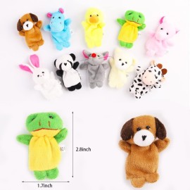 10Pcs Finger Puppets Set - Soft Plush Animals Finger Puppet Toys for Kids, Mini Plush Figures Toy Assortment for Boys & Girls, Party Favors for Shows, Playtime, Schools 10Pcs Finger Puppets Set - Soft Plush Animals Finger Puppet Toys for Kids, Mini Plush Figures Toy Assortment for Boys & Girls, Party Favors for Shows, Playtime, Schools