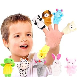 10Pcs Finger Puppets Set - Soft Plush Animals Finger Puppet Toys for Kids, Mini Plush Figures Toy Assortment for Boys & Girls, Party Favors for Shows, Playtime, Schools 10Pcs Finger Puppets Set - Soft Plush Animals Finger Puppet Toys for Kids, Mini Plush Figures Toy Assortment for Boys & Girls, Party Favors for Shows, Playtime, Schools