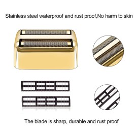 2 pack Professional Replacement Foil and Cutters for BaBylissPRO Barberology Double Foil Shaver, Compatible with BaBylissPRO Barberology FXFS2 ShaverGold