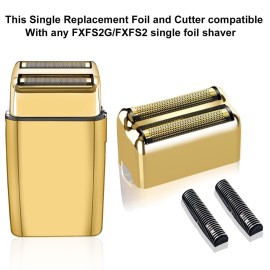 2 pack Professional Replacement Foil and Cutters for BaBylissPRO Barberology Double Foil Shaver, Compatible with BaBylissPRO Barberology FXFS2 ShaverGold