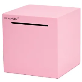 HCHANGEN Piggy Bank for Adults Must Break to Open Unbreakable Stainless Steel Piggy Bank for Cash Saving (Pink, 4.72inches)