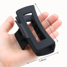 Large Hair Claw Clips - 8 Pcs Rectangle Big Claws for Thick Hair - Non-Slip Acrylic Banana Jaw Clips - Women & Girls (Blue, Brown) Large Hair Claw Clips - 8 Pcs Rectangle Big Claws for Thick Hair - Non-Slip Acrylic Banana Jaw Clips - Women & Girls (Blue, Brown)