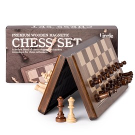 Lingle 15 Inches Magnetic Wooden Chess Set, Portable Travel Chess with Magnetic Lock, Handmade 3 Inches King Height Knight Staunton Chess Pieces with 2 Extra Queen, Folding Chess Board for Adults Lingle 15 Inches Magnetic Wooden Chess Set, Portable Travel Chess with Magnetic Lock, Handmade 3 Inches King Height Knight Staunton Chess Pieces with 2 Extra Queen, Folding Chess Board for Adults