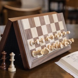 Lingle 15 Inches Magnetic Wooden Chess Set, Portable Travel Chess with Magnetic Lock, Handmade 3 Inches King Height Knight Staunton Chess Pieces with 2 Extra Queen, Folding Chess Board for Adults Lingle 15 Inches Magnetic Wooden Chess Set, Portable Travel Chess with Magnetic Lock, Handmade 3 Inches King Height Knight Staunton Chess Pieces with 2 Extra Queen, Folding Chess Board for Adults