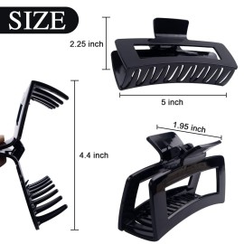 4 Pack Extra Large Hair Claw for Women, 5\'\' Strong Hold Bright Clamps for Thick and Long Hair, 90\'s Non-slip Square Jaw Clips for Curly Hair, 4 Pack Extra Large Hair Claw for Women, 5\'\' Strong Hold Bright Clamps for Thick and Long Hair, 90\'s Non-slip Square Jaw Clips for Curly Hair,