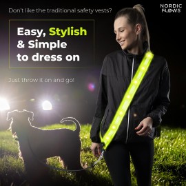 NordicFlows Rechargeable LED Reflective Lighted Vest for Night, Dog Lights for Dark Walking, Running Gear NordicFlows Rechargeable LED Reflective Lighted Vest for Night, Dog Lights for Dark Walking, Running Gear