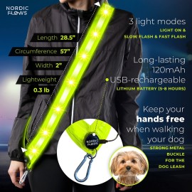 NordicFlows Rechargeable LED Reflective Lighted Vest for Night, Dog Lights for Dark Walking, Running Gear NordicFlows Rechargeable LED Reflective Lighted Vest for Night, Dog Lights for Dark Walking, Running Gear