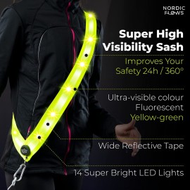 NordicFlows Rechargeable LED Reflective Lighted Vest for Night, Dog Lights for Dark Walking, Running Gear NordicFlows Rechargeable LED Reflective Lighted Vest for Night, Dog Lights for Dark Walking, Running Gear