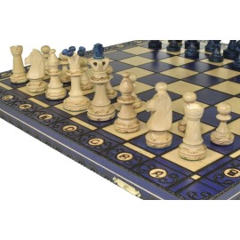 Beautiful Handcrafted Wooden Chess Set with Wooden Board and Handcrafted Chess Pieces - Gift idea Products (16 (40 cm) Blue) Beautiful Handcrafted Wooden Chess Set with Wooden Board and Handcrafted Chess Pieces - Gift idea Products (16 (40 cm) Blue)