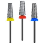 3Pcs Carbide 5 in 1 Nail Drill Bit Set- Two Way Rotate Use for Both Left and Right Handed- XF F M 3/32 Inches Brocas Para Drill Nails for Acrylic Nail Gel Fast Remove