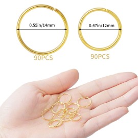 Nydotd 180 Pieces Hair Rings, Loop Clips, and Hoops - Fashion Hip-Hop DIY Hair Accessories for Braids and Dreadlocks (12mm+14mm, Gold) Nydotd 180 Pieces Hair Rings, Loop Clips, and Hoops - Fashion Hip-Hop DIY Hair Accessories for Braids and Dreadlocks (12mm+14mm, Gold)