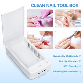 Nail Tool Sterilizer with Blue Light,LXIANGN Portable USB Sterilizating Box for Manicure Salon,Tweezers,Tattoo,Scissors,Jewelry,Phone, Watch,Keys Nail Tool Sterilizer with Blue Light,LXIANGN Portable USB Sterilizating Box for Manicure Salon,Tweezers,Tattoo,Scissors,Jewelry,Phone, Watch,Keys