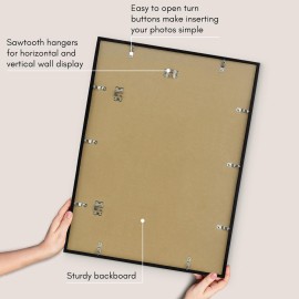 Americanflat 18x24 Poster Frame with Polished Plexiglass - Streamline Collection - Thin Border Picture Frame for Wall Display - Hanging Hardware Included - Black