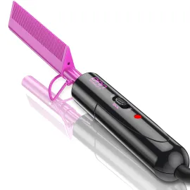 DAN Technology Dual Voltage Ceramic Pressing Comb - 450F Fast Heating Mini Straightener for Lace Front Wigs and Black Women\'s Hair