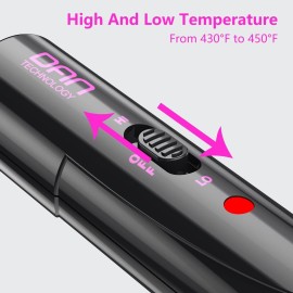 DAN Technology Dual Voltage Ceramic Pressing Comb - 450F Fast Heating Mini Straightener for Lace Front Wigs and Black Women\'s Hair