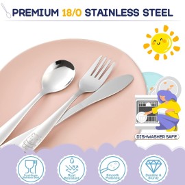 VITEVER 10-Piece Toddler Utensils, Kids Stainless Steel Silverware Set, Children Safe Forks and Spoons - Mirror Polished, Dishwasher Safe VITEVER 10-Piece Toddler Utensils, Kids Stainless Steel Silverware Set, Children Safe Forks and Spoons - Mirror Polished, Dishwasher Safe