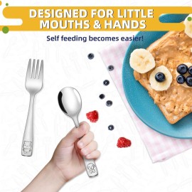 VITEVER 10-Piece Toddler Utensils, Kids Stainless Steel Silverware Set, Children Safe Forks and Spoons - Mirror Polished, Dishwasher Safe VITEVER 10-Piece Toddler Utensils, Kids Stainless Steel Silverware Set, Children Safe Forks and Spoons - Mirror Polished, Dishwasher Safe