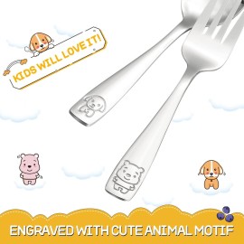 VITEVER 10-Piece Toddler Utensils, Kids Stainless Steel Silverware Set, Children Safe Forks and Spoons - Mirror Polished, Dishwasher Safe VITEVER 10-Piece Toddler Utensils, Kids Stainless Steel Silverware Set, Children Safe Forks and Spoons - Mirror Polished, Dishwasher Safe