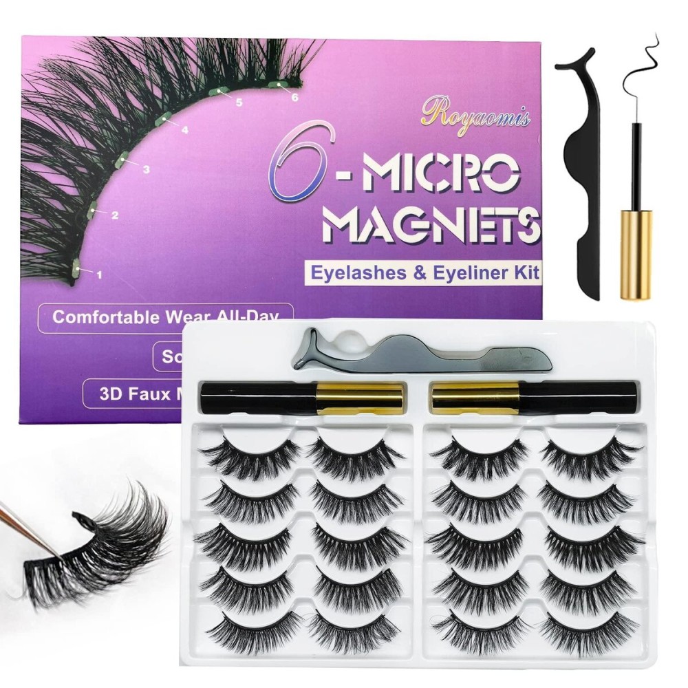 Royaomis 10 Pairs Cat-Eye Magnetic Lashes With Eyeliner Natural Looking, 3D Magnetic Eyelashes Natural Look With Eyeliner, Fake Eyelashes Magnetic, Eye Lashes Pack Natural Magnetic Eyelashes Royaomis 10 Pairs Cat-Eye Magnetic Lashes With Eyeliner Natural Looking, 3D Magnetic Eyelashes Natural Look With Eyeliner, Fake Eyelashes Magnetic, Eye Lashes Pack Natural Magnetic Eyelashes