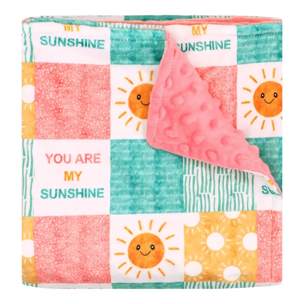 Baby Blanket for Girls, Super Soft Double Layer Mink Blankets with Dotted Backing, Sun Smile Toddler Newborn Nursery Bed Blanket, You are My Sunshine Print Throw Blanket, 30 X 40 Inches Baby Blanket for Girls, Super Soft Double Layer Mink Blankets with Dotted Backing, Sun Smile Toddler Newborn Nursery Bed Blanket, You are My Sunshine Print Throw Blanket, 30 X 40 Inches