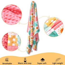 Baby Blanket for Girls, Super Soft Double Layer Mink Blankets with Dotted Backing, Sun Smile Toddler Newborn Nursery Bed Blanket, You are My Sunshine Print Throw Blanket, 30 X 40 Inches Baby Blanket for Girls, Super Soft Double Layer Mink Blankets with Dotted Backing, Sun Smile Toddler Newborn Nursery Bed Blanket, You are My Sunshine Print Throw Blanket, 30 X 40 Inches
