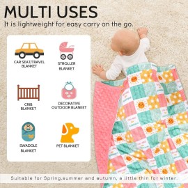 Baby Blanket for Girls, Super Soft Double Layer Mink Blankets with Dotted Backing, Sun Smile Toddler Newborn Nursery Bed Blanket, You are My Sunshine Print Throw Blanket, 30 X 40 Inches Baby Blanket for Girls, Super Soft Double Layer Mink Blankets with Dotted Backing, Sun Smile Toddler Newborn Nursery Bed Blanket, You are My Sunshine Print Throw Blanket, 30 X 40 Inches