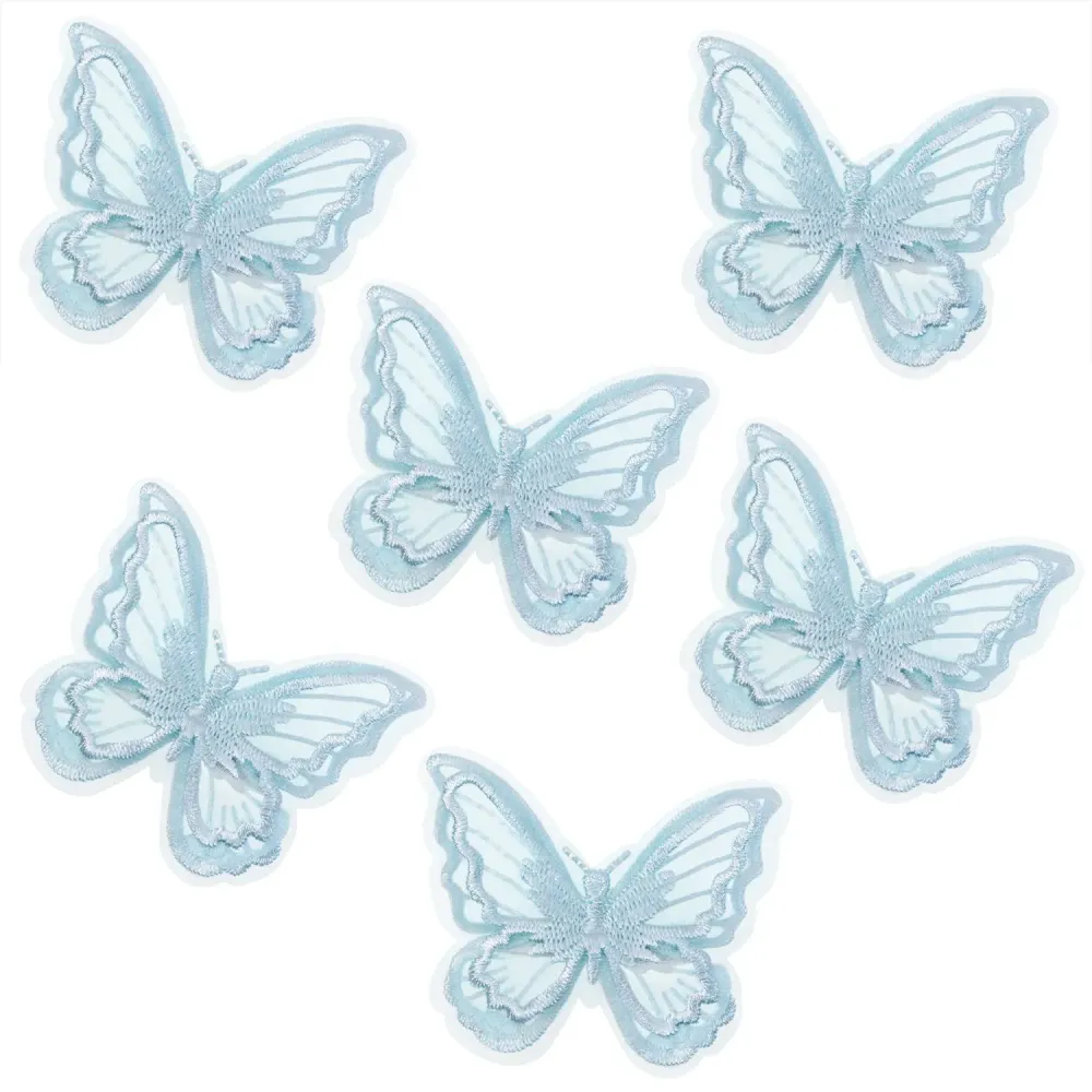 Butterfly Hair Clips Penta Angel 6Pcs Lace Embroidery Flower Butterfly Hair Bow Pins Wedding Hair Accessories for Women Halloween Party Decor (Light Blue) Butterfly Hair Clips Penta Angel 6Pcs Lace Embroidery Flower Butterfly Hair Bow Pins Wedding Hair Accessories for Women Halloween Party Decor (Light Blue)