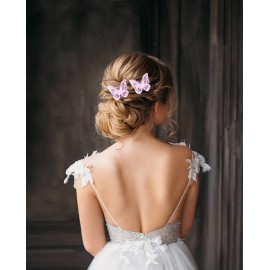 Butterfly Hair Clips Penta Angel 6Pcs Lace Embroidery Flower Butterfly Hair Bow Pins Wedding Hair Accessories for Women Halloween Christmas Party Decor (Light Purple) Butterfly Hair Clips Penta Angel 6Pcs Lace Embroidery Flower Butterfly Hair Bow Pins Wedding Hair Accessories for Women Halloween Christmas Party Decor (Light Purple)