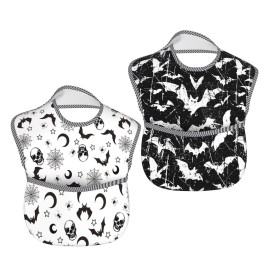 Qwalnely Goth Bibs Baby Stuff Bat Bibs Baby Stuff 2Packs for 6-24 Months Waterproof Washable Fabric Qwalnely Goth Bibs Baby Stuff Bat Bibs Baby Stuff 2Packs for 6-24 Months Waterproof Washable Fabric