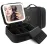 MOMIRA Travel Makeup Bag Cosmetic Bag Makeup Organizer Bag with Lighted Mirror, Adjustable Brightness in 3 Color Scenarios, Waterproof Makeup Train Case, Gift for Women - Black