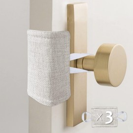 Door Silencer Quiet Door Closer Cushion, Padded Door Latch Cover for Nursery, Baby, Light Sleepers Noise Reduced Prevent from Locking for Toddler Safety - 4 x 3 inch, Natural Colored, Pack-3 Door Silencer Quiet Door Closer Cushion, Padded Door Latch Cover for Nursery, Baby, Light Sleepers Noise Reduced Prevent from Locking for Toddler Safety - 4 x 3 inch, Natural Colored, Pack-3
