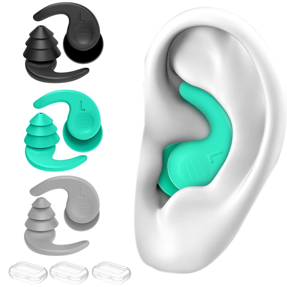 Swimming Ear Plugs for Adults,3 Pairs Waterproof Reusable Silicone Swim Earplugs for Swimming Surfing Snorkeling Showering and Water Pool,Beach,Ocean (Adults & Teens 14+) Swimming Ear Plugs for Adults,3 Pairs Waterproof Reusable Silicone Swim Earplugs for Swimming Surfing Snorkeling Showering and Water Pool,Beach,Ocean (Adults & Teens 14+)