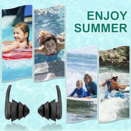 Swimming Ear Plugs for Adults,3 Pairs Waterproof Reusable Silicone Swim Earplugs for Swimming Surfing Snorkeling Showering and Water Pool,Beach,Ocean (Adults & Teens 14+) Swimming Ear Plugs for Adults,3 Pairs Waterproof Reusable Silicone Swim Earplugs for Swimming Surfing Snorkeling Showering and Water Pool,Beach,Ocean (Adults & Teens 14+)