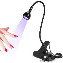 SAVILAND U V LED Nail Lamp - Mini Led Nail Lamp Gel Lamp for Nails with Securing Clip Rotatable Led Light for Nails for Curing Gel Polish U V Nail Gels Manicure Home DIY, Black