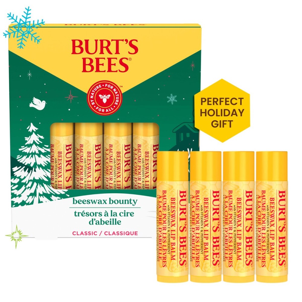 Burt\'s Bees Lip Balm, Beeswax Bounty, Classic, 4-Pack, 0.15 Oz Burt\'s Bees Lip Balm, Beeswax Bounty, Classic, 4-Pack, 0.15 Oz