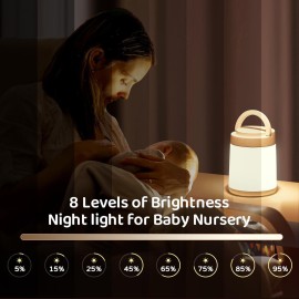 10 Color+8 Dim Kids Night Light, Remote+Timer+Touch, Portable+Rechargeable Night Light for Baby Nursery Lamp [Gifts]