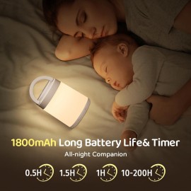 10 Color+8 Dim Kids Night Light, Remote+Timer+Touch, Portable+Rechargeable Night Light for Baby Nursery Lamp [Gifts]