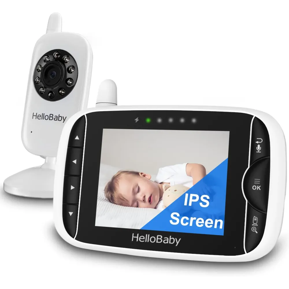 Video Baby Monitor with Camera and Audio, 3.2Inch LCD Display, Infrared Night Vision, Two-Way Audio and Room Temperature Monitoring,Lullaby,Sound Activated Screen Video Baby Monitor with Camera and Audio, 3.2Inch LCD Display, Infrared Night Vision, Two-Way Audio and Room Temperature Monitoring,Lullaby,Sound Activated Screen