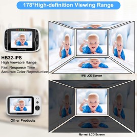 Video Baby Monitor with Camera and Audio, 3.2Inch LCD Display, Infrared Night Vision, Two-Way Audio and Room Temperature Monitoring,Lullaby,Sound Activated Screen Video Baby Monitor with Camera and Audio, 3.2Inch LCD Display, Infrared Night Vision, Two-Way Audio and Room Temperature Monitoring,Lullaby,Sound Activated Screen