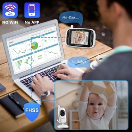 Video Baby Monitor with Camera and Audio, 3.2Inch LCD Display, Infrared Night Vision, Two-Way Audio and Room Temperature Monitoring,Lullaby,Sound Activated Screen Video Baby Monitor with Camera and Audio, 3.2Inch LCD Display, Infrared Night Vision, Two-Way Audio and Room Temperature Monitoring,Lullaby,Sound Activated Screen