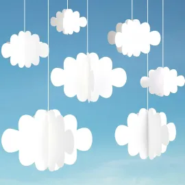 Ayfjovs 10 PCS 3D Cloud Decorations - White Hanging Clouds for Ceiling, Party Decorations, Ornaments, Wedding, Nursery, Children Room, Baby Baptism Party Ayfjovs 10 PCS 3D Cloud Decorations - White Hanging Clouds for Ceiling, Party Decorations, Ornaments, Wedding, Nursery, Children Room, Baby Baptism Party