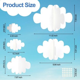 Ayfjovs 10 PCS 3D Cloud Decorations - White Hanging Clouds for Ceiling, Party Decorations, Ornaments, Wedding, Nursery, Children Room, Baby Baptism Party Ayfjovs 10 PCS 3D Cloud Decorations - White Hanging Clouds for Ceiling, Party Decorations, Ornaments, Wedding, Nursery, Children Room, Baby Baptism Party
