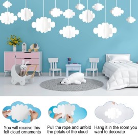 Ayfjovs 10 PCS 3D Cloud Decorations - White Hanging Clouds for Ceiling, Party Decorations, Ornaments, Wedding, Nursery, Children Room, Baby Baptism Party Ayfjovs 10 PCS 3D Cloud Decorations - White Hanging Clouds for Ceiling, Party Decorations, Ornaments, Wedding, Nursery, Children Room, Baby Baptism Party