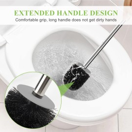 AONEZ Compact Toilet Brush & Holder, Stainless Steel Handle, Space Saving for Storage, Deep Cleaning, Drip-Proof, Easy to Assemble, Nylon Bristles, White & Grey AONEZ Compact Toilet Brush & Holder, Stainless Steel Handle, Space Saving for Storage, Deep Cleaning, Drip-Proof, Easy to Assemble, Nylon Bristles, White & Grey