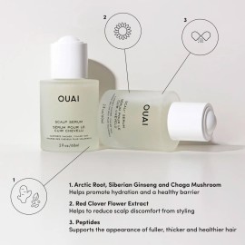 OUAI Scalp Serum - Balancing Hair Serum with Red Clover Extract, Siberian Ginseng and Peptides for Thicker and Fuller-Looking Hair - Paraben, Phthalate and Sulfate Free Scalp Care (2 Fl Oz) OUAI Scalp Serum - Balancing Hair Serum with Red Clover Extract, Siberian Ginseng and Peptides for Thicker and Fuller-Looking Hair - Paraben, Phthalate and Sulfate Free Scalp Care (2 Fl Oz)