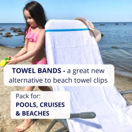 Towel Bands (6-Pack), Beach Pool & Cruise Chairs, Extra Durable, No Snapping, Cruise Ship & Beach Essentials, Great Alternative to Beach Towel Clips (3 Regular + 3 Glow in The Dark
